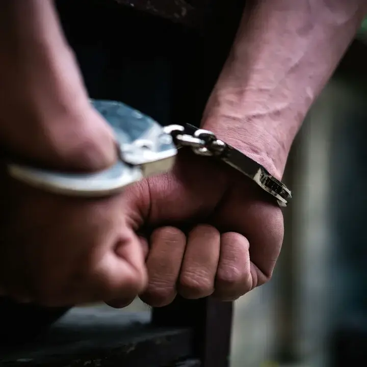 Person in a handcuffs