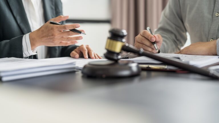lawyer is consulting client