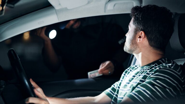 man was stopped by a police officer